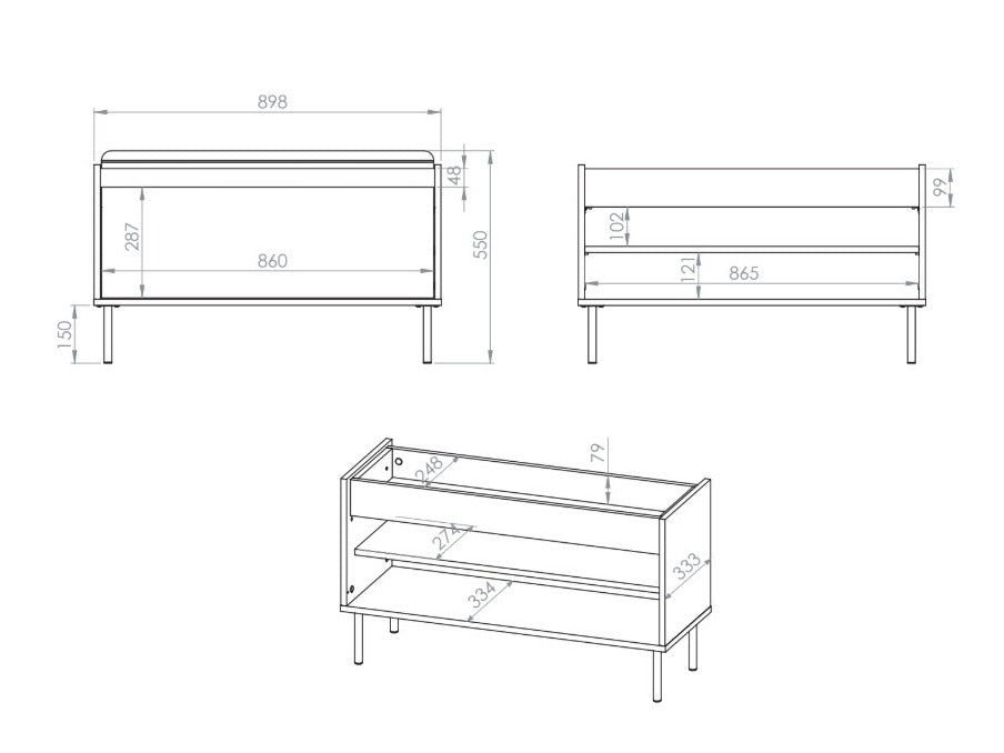 Shoe cabinet 614066