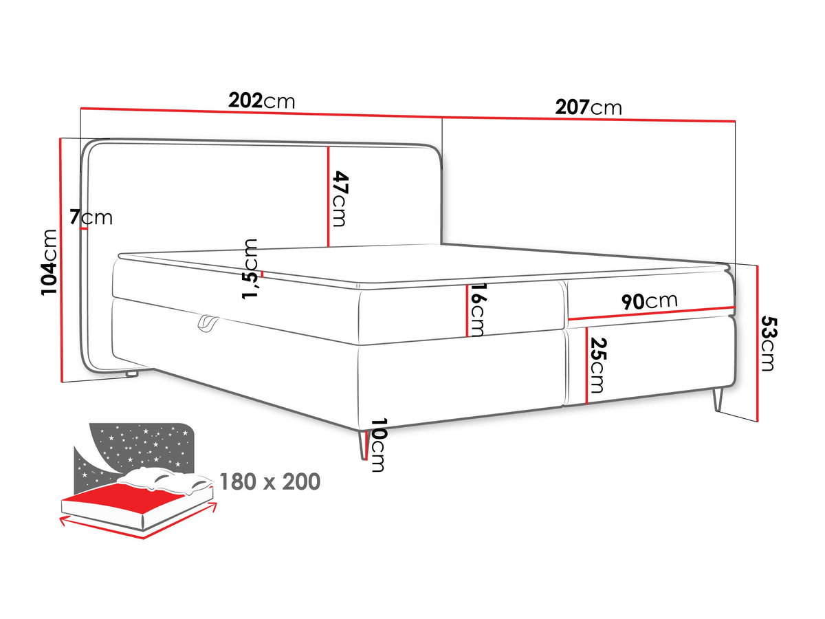 Continental bed 614659