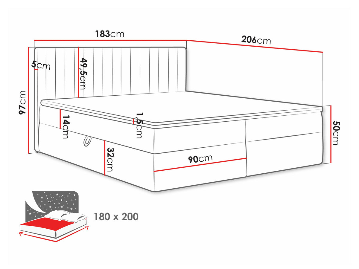Continental bed 616711