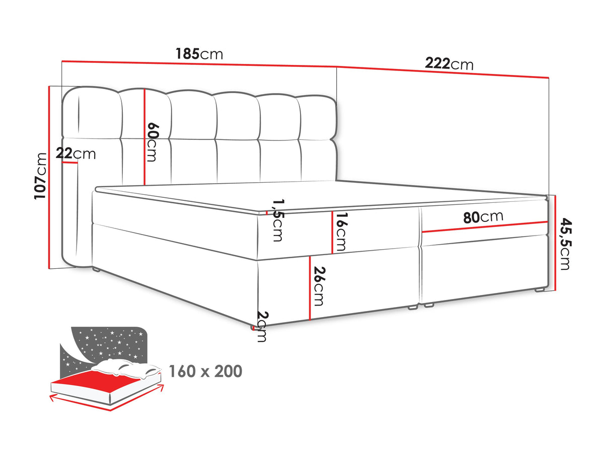 Continental bed 664012