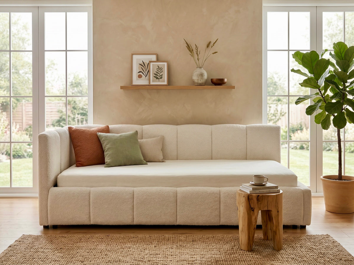 Bed Tevaso 90 x 200 cm with storage, cream 5138759