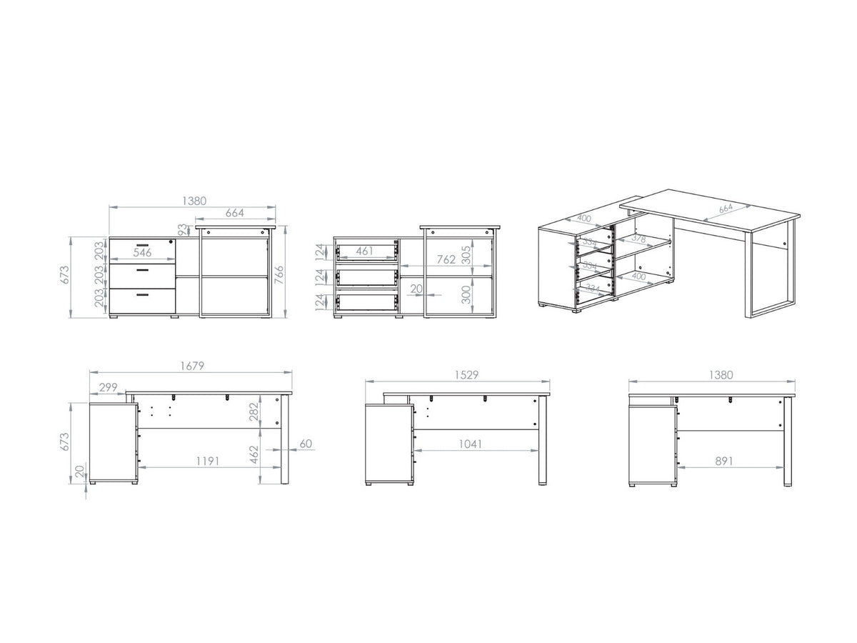 Corner desk 656080