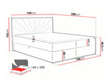 Continental bed Gevona 140 x 200 cm with storage, red 5166526